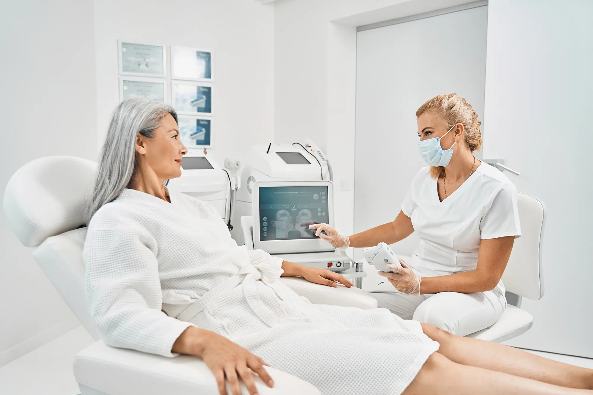 nurse and patient in a consult